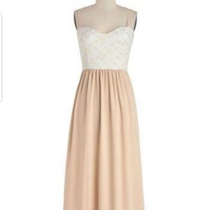 Modcloth Plus Maxi Dress Cream Prom Wedding 2x